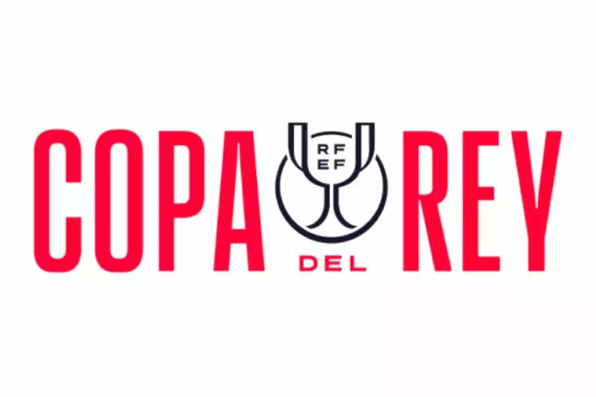 Copa del Rey logo with red letters and a trophy in the center.