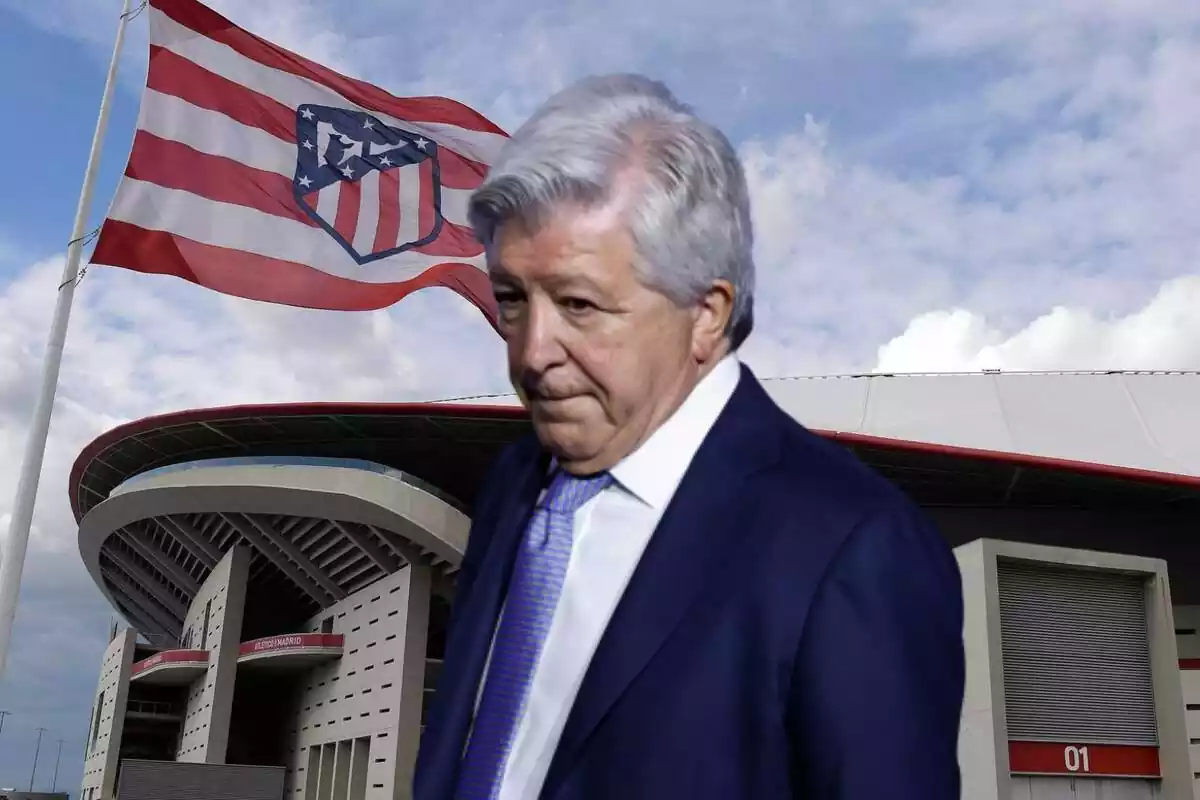 Image of Enrique Cerezo in a montage at the Metropolitano