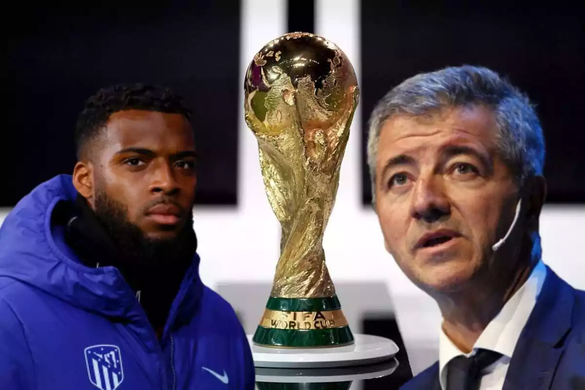 Image of Thomas Lemar and Gil Marín in a montage with the World Cup