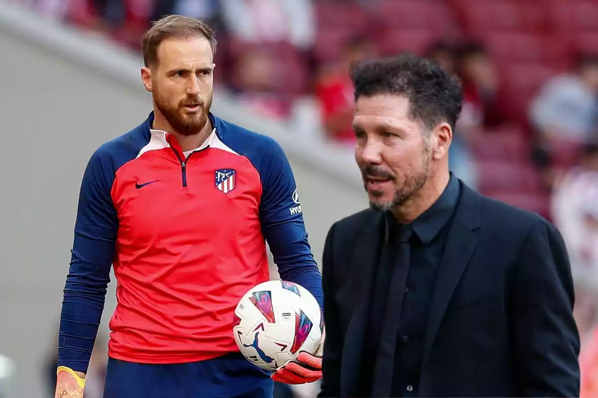 Image of Jan Oblak in a montage with Simeone