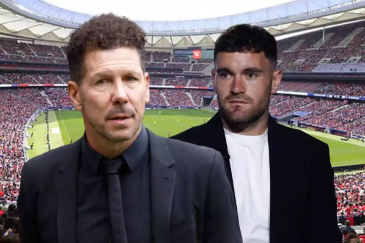 Image of Diego Pablo Simeone and Javi Galán in a montage at the Metropolitano