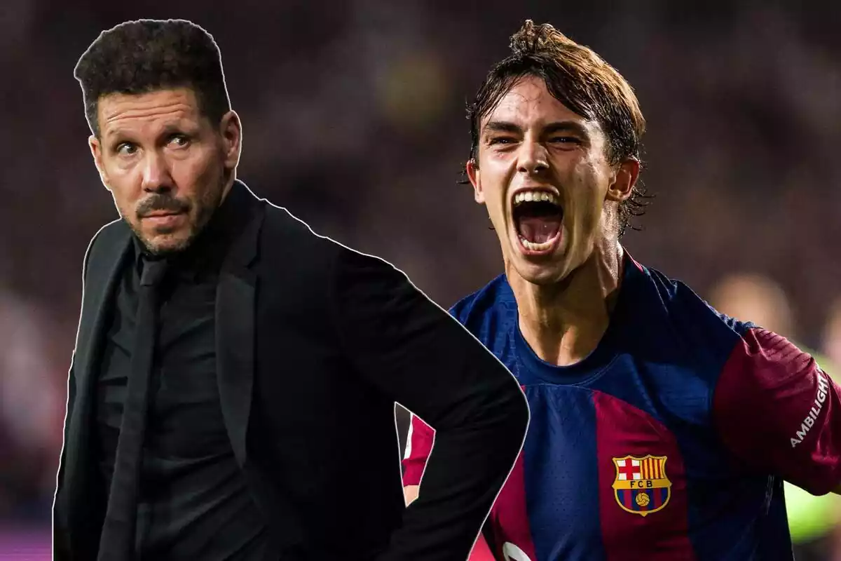 Image of Diego Pablo Simeone and Joao Félix with the Barça shirt