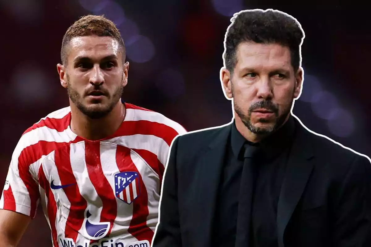 Image of Simeone and Koke in a montage, both from Atlético de Madrid