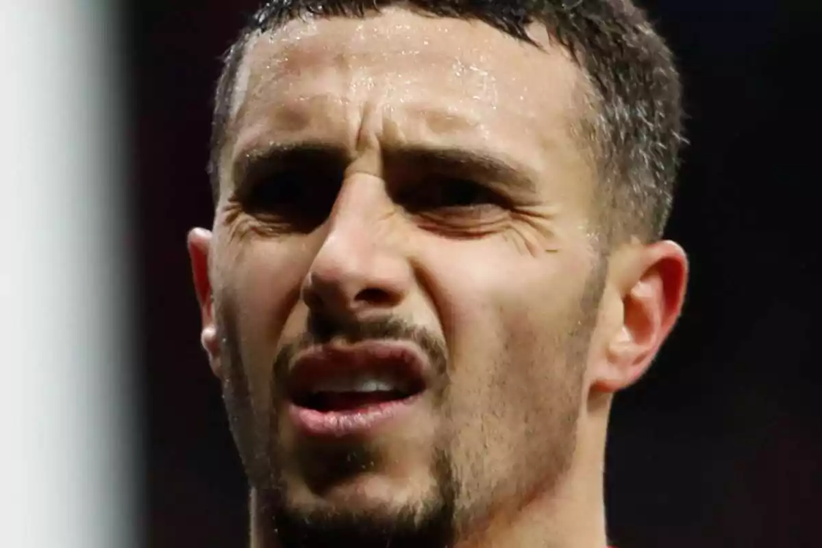 Image of Mario Hermoso celebrating a goal with Atlético de Madrid