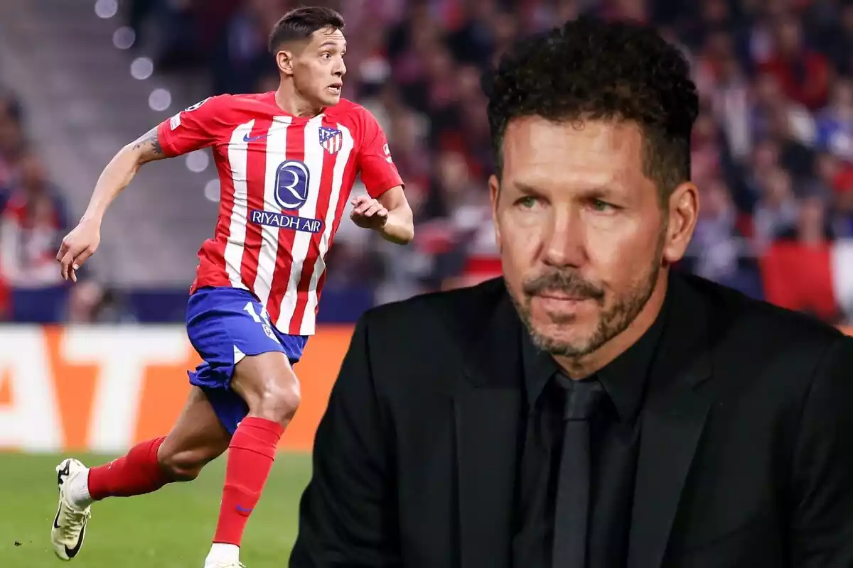 Image of Nahuel Molina in a montage with Simeone