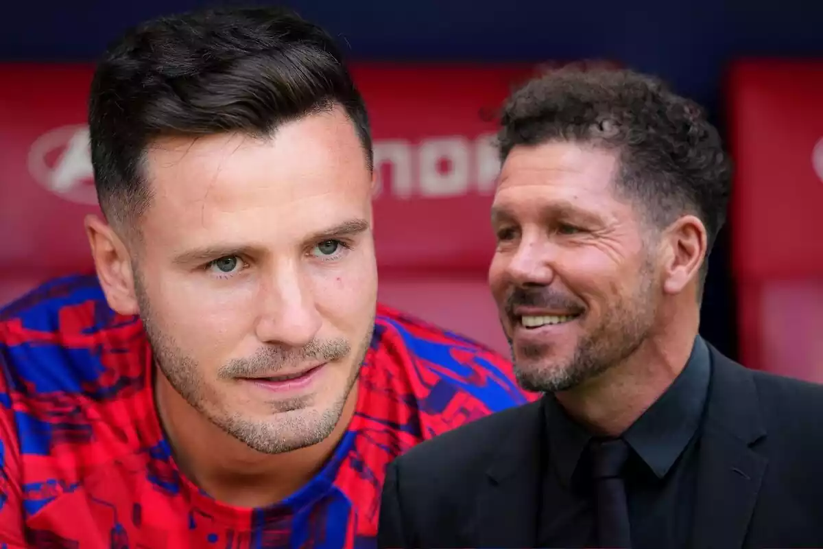 Image of Saúl Ñíguez in a montage with Simeone