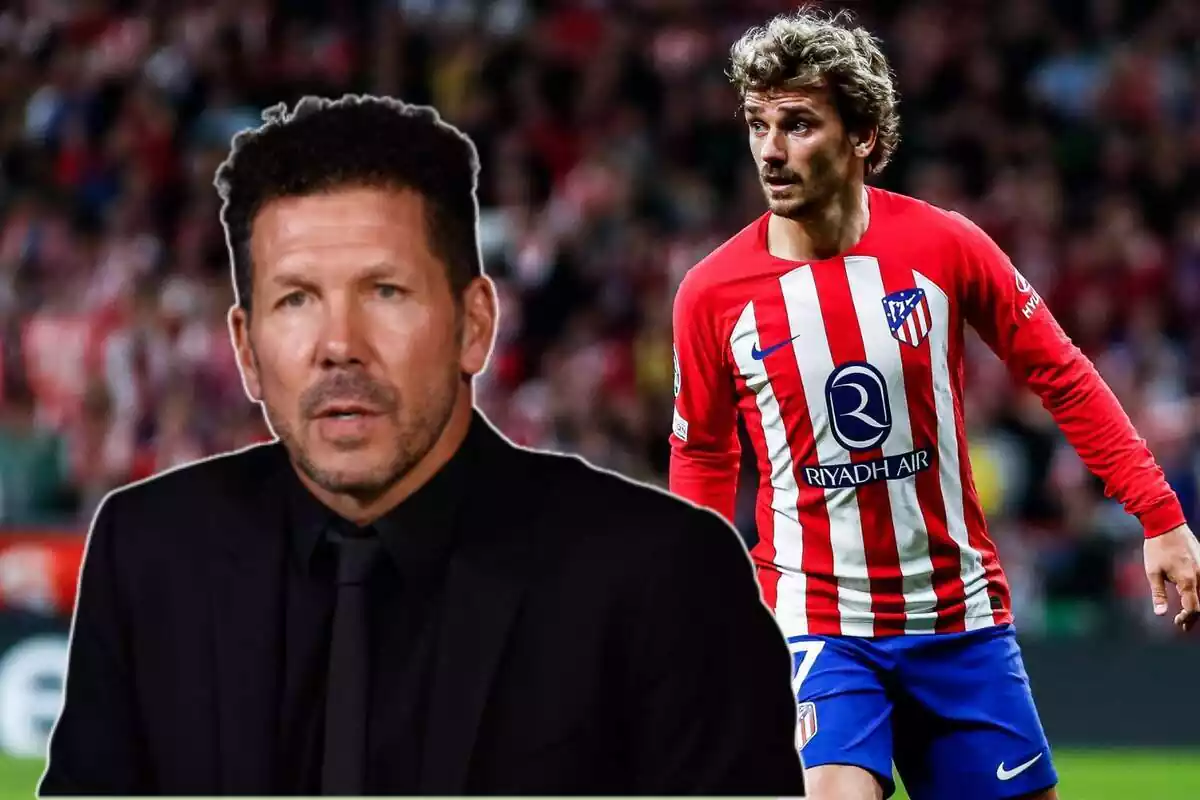 Image of Antoine Griezmann in a montage with Simeone