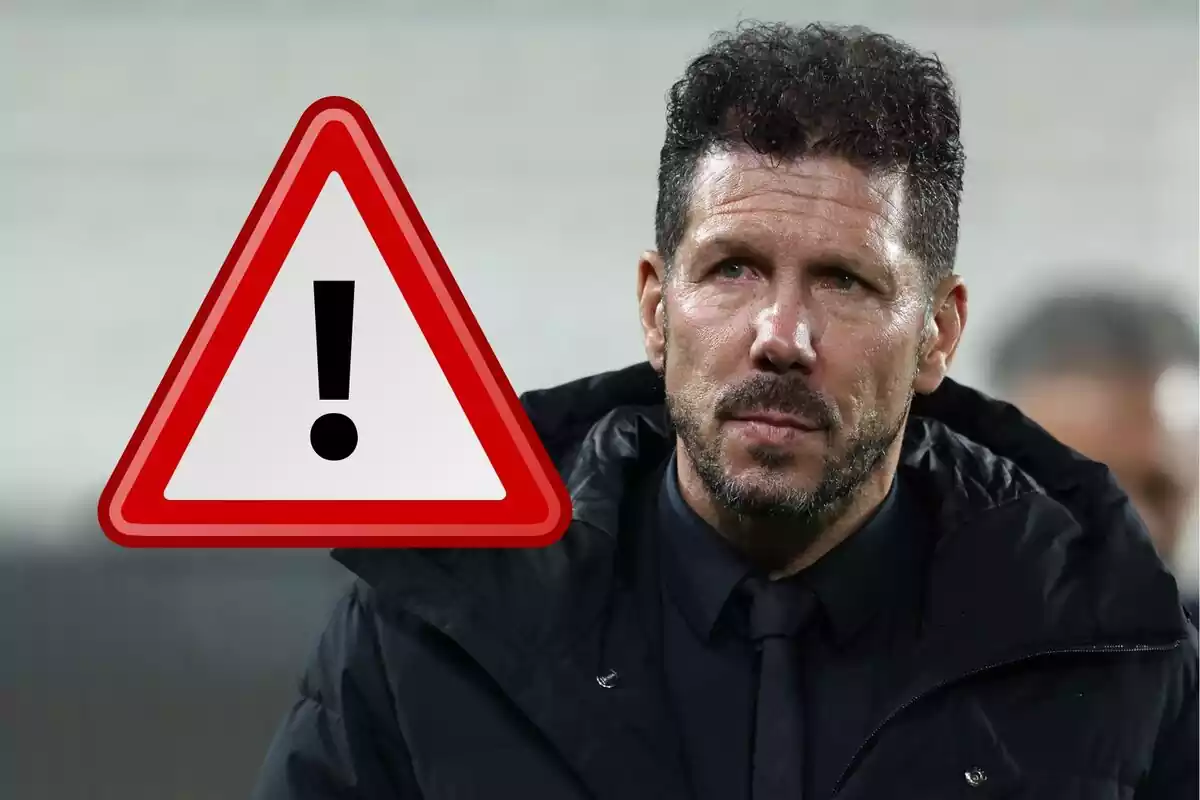 Image of Simeone in a montage with a sign