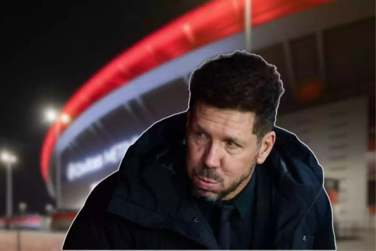 Image of Simeone in a montage at the Metropolitano