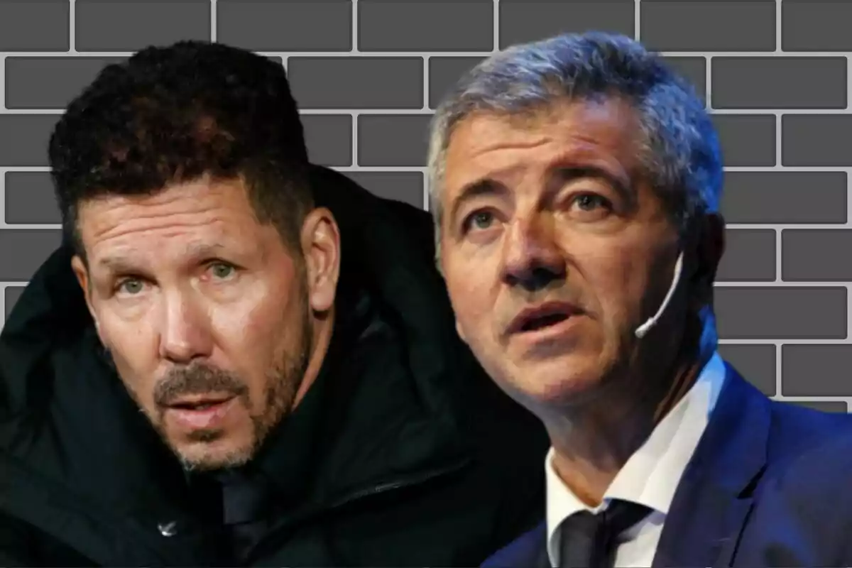 Image of Simeone and Gil Marín in a montage on a wall