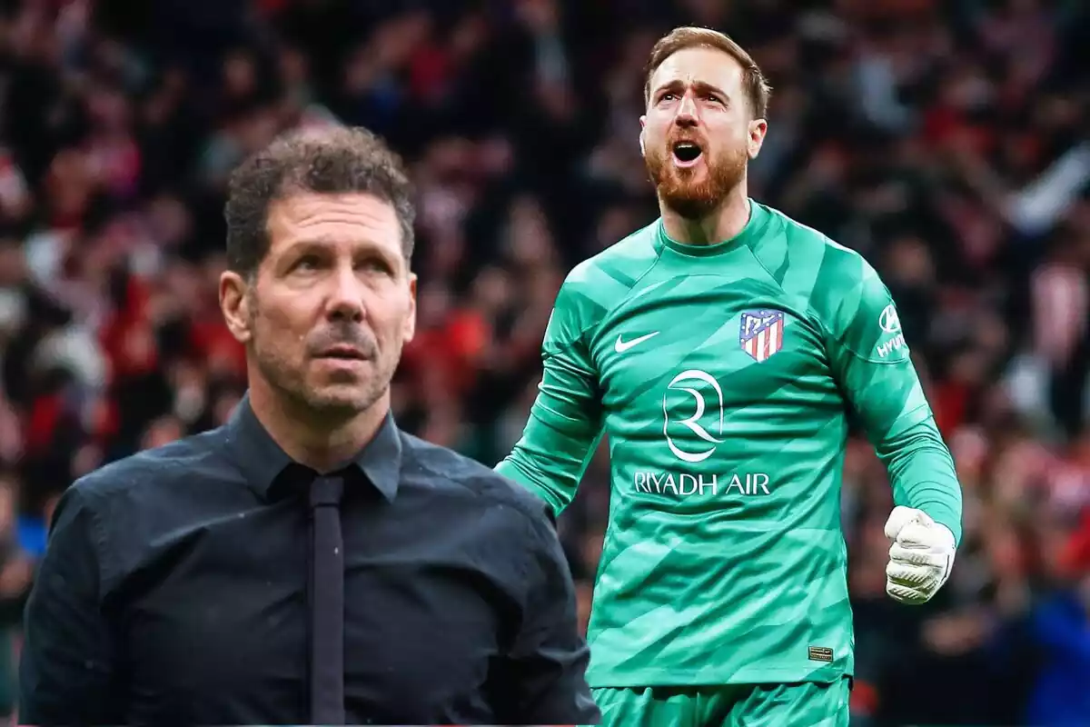 Image of Jan Oblak in a montage with Simeone