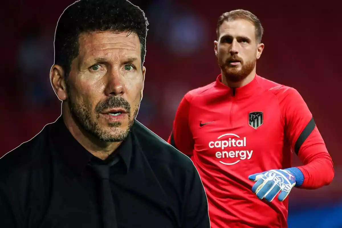 Image of Diego Pablo Simeone with Jan Oblak in a montage