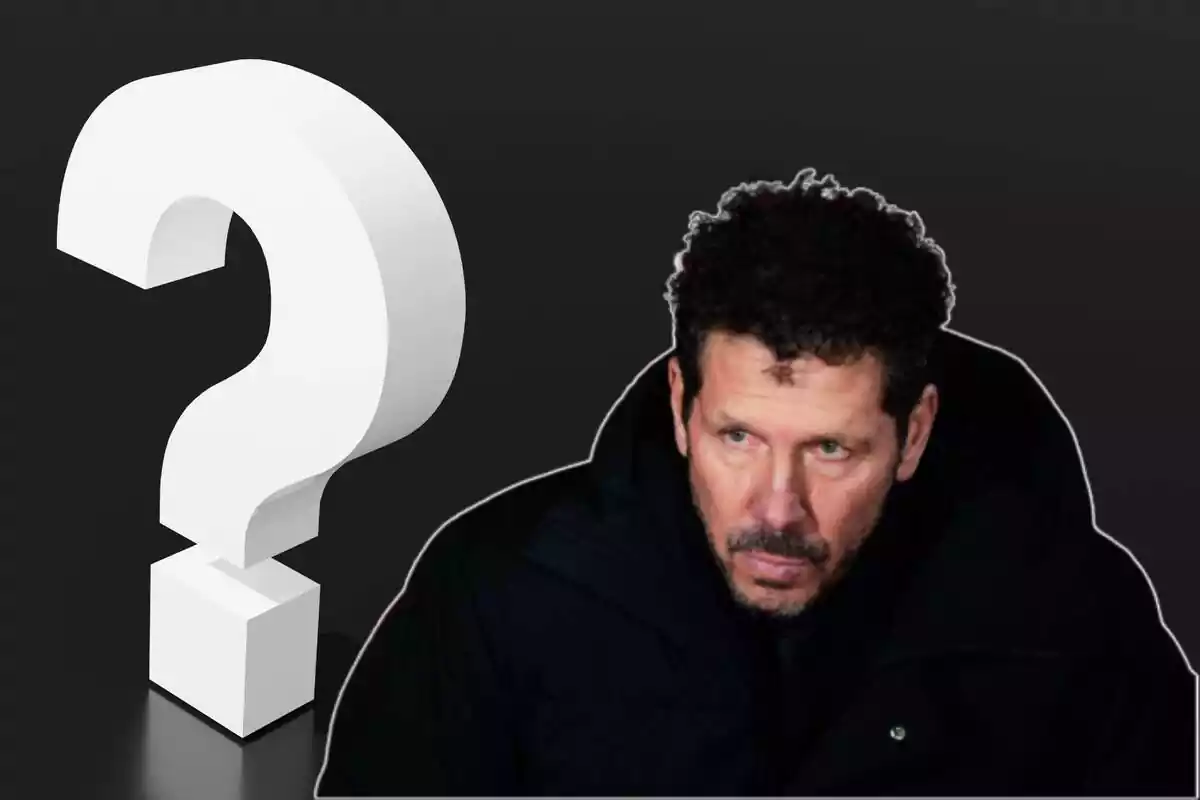 Image of Simeone in a montage with a question mark