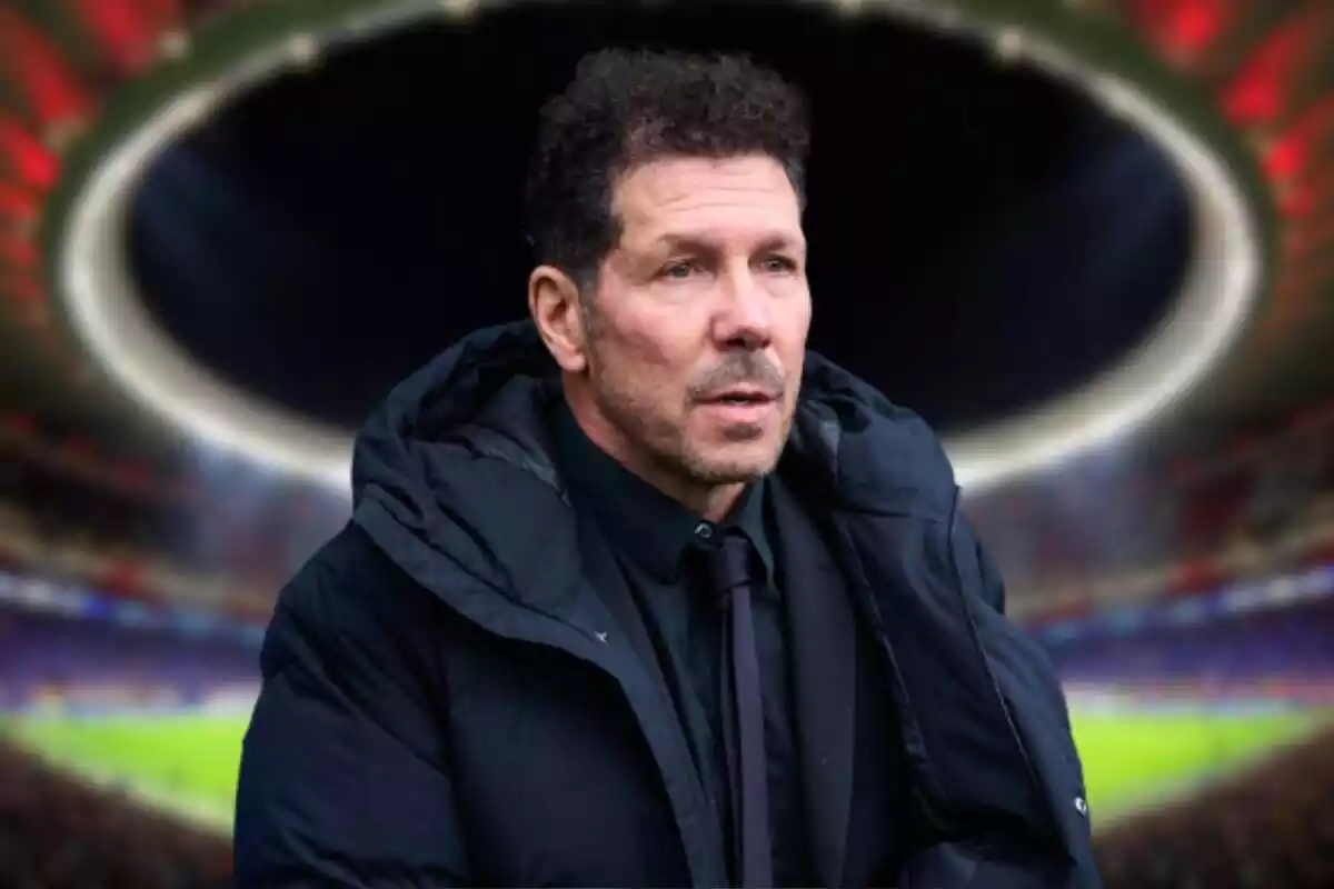 Image of Simeone in a montage at the Metropolitano