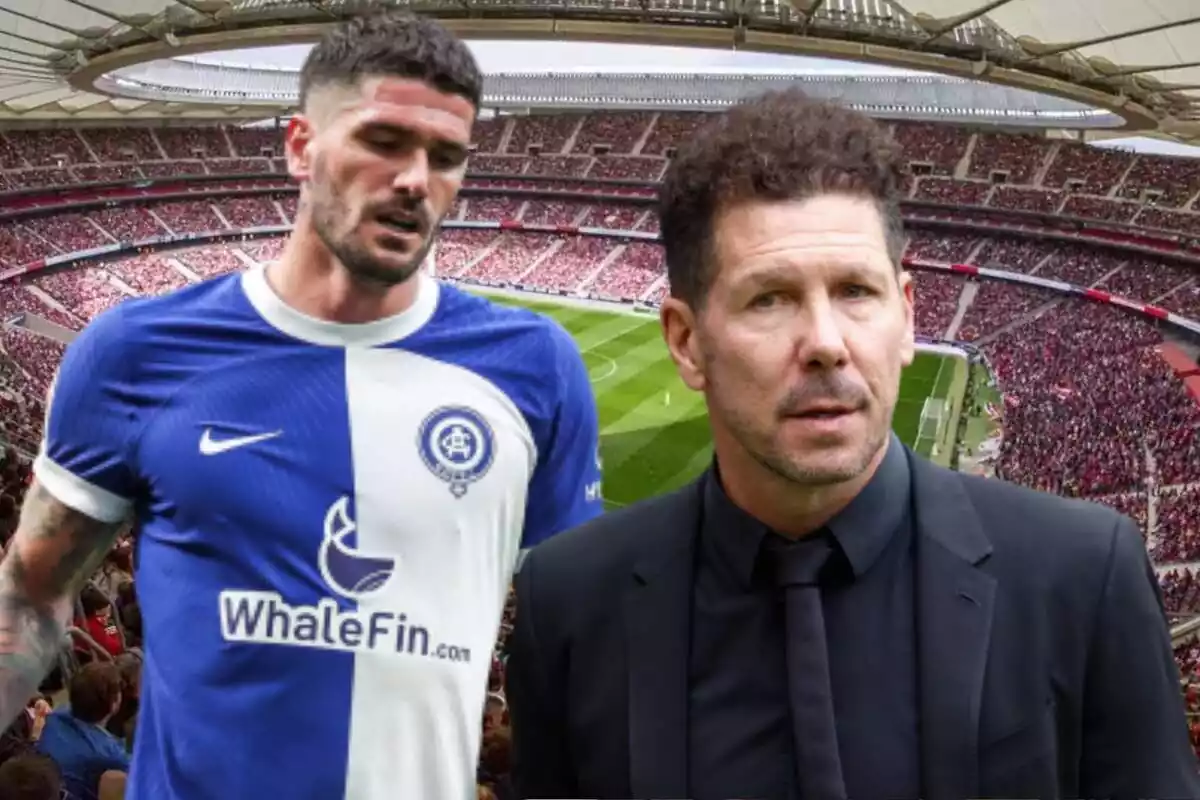 Image of Diego Pablo Simeone and Rodrigo de Paul in a montage at the Metropolitano