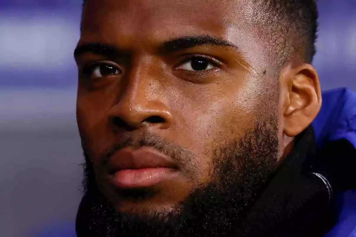 Close-up of Atlético de Madrid footballer Thomas Lemar