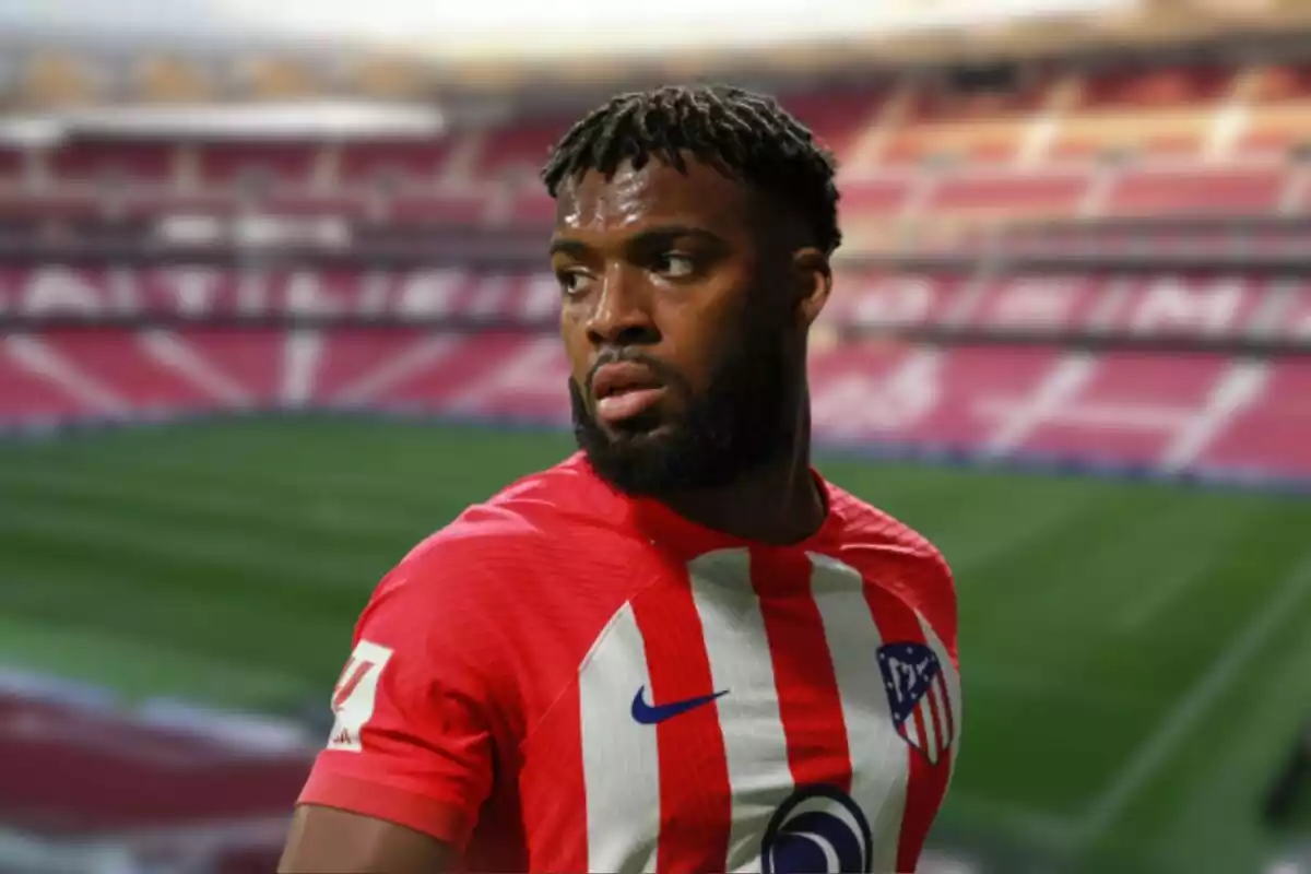 Image of Thomas Lemar in a montage at the Metropolitano